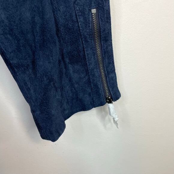 Isaac Mizrahi Live Blue Suede Leather Moto Jacket Coat Fall Winter Womens 22W 22 - Picture 5 of 13